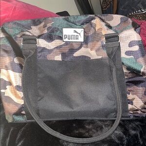 Puma Men's Camouflage Duffel Bag - Black and Brown